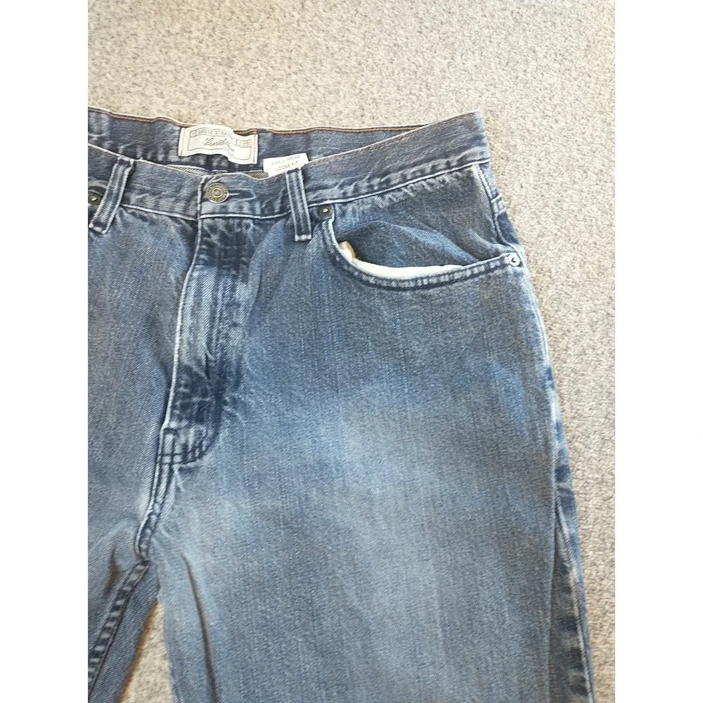 Levi Strauss Signature Mens Loose Straight Distressed Blue Jeans 34x30 (Fits 30)